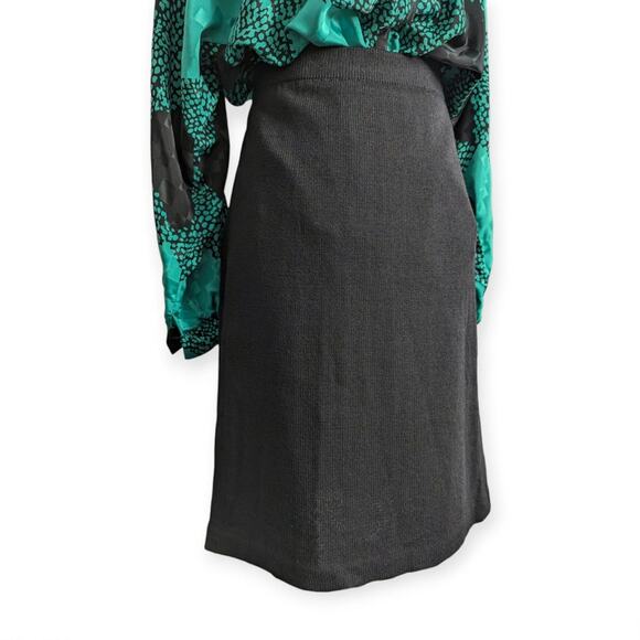 ST JOHN CAVIAR Mid length knit santana slim fit skirt SZ 8 - Picture 4 of 7